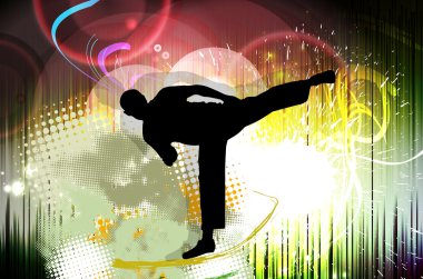 Karate spor illüstrasyon