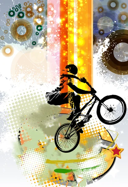 BMX rider illustratie — Stockfoto