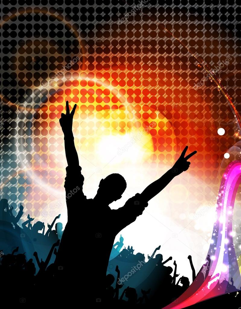 Night dance party poster background template vector free download
