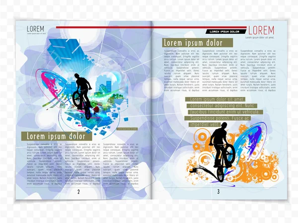 Layout ilustração revista — Vetor de Stock