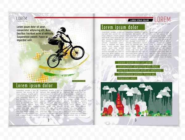 Layout ilustração revista — Vetor de Stock