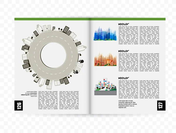 Layout ilustração revista — Vetor de Stock