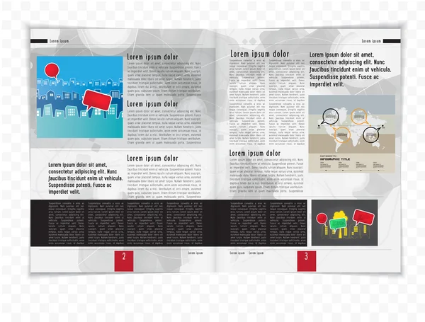 Layout ilustração revista — Vetor de Stock