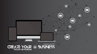 Çizgilerle birbirine bağlanmış nokta ile sosyal ağ