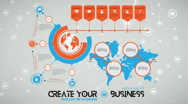 Timeline Infographic illustratie — Stockvector