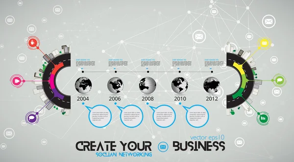 Zeitachse Infografik — Stockvektor