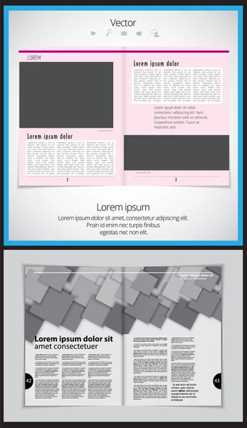 Illustrazione rivista Layout — Vettoriale Stock