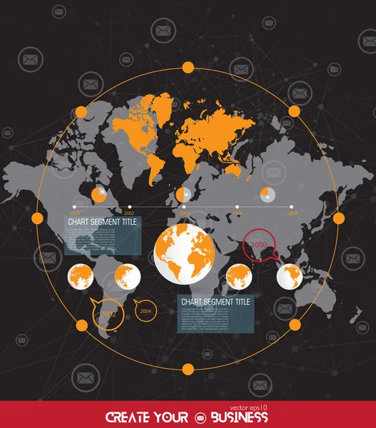 Illustrazione infografica della timeline — Vettoriale Stock