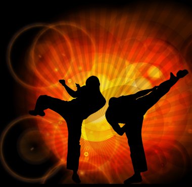Karate spor illüstrasyon