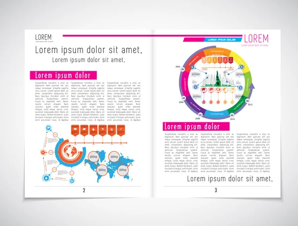 Layout ilustração revista — Vetor de Stock