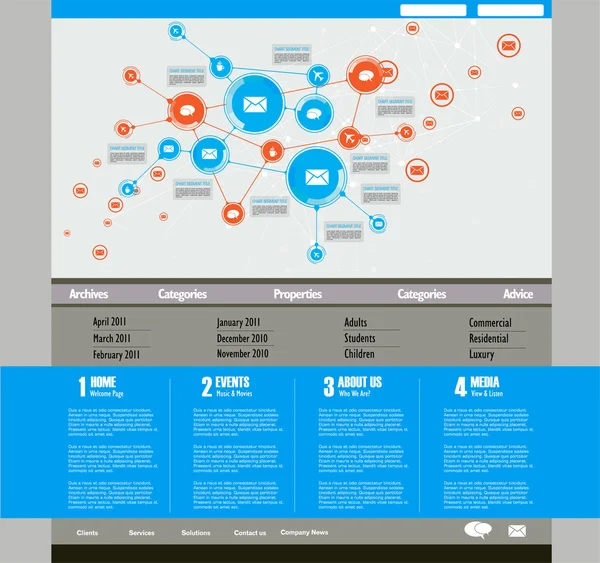 Webseite Vorlage Illustration — Stockvektor