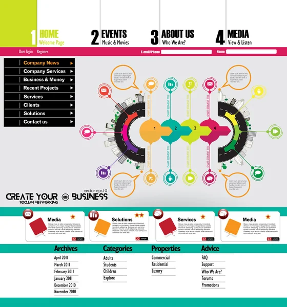 Représenter un modèle de site Web — Image vectorielle