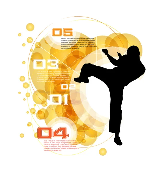 Karate formazione illustrazione — Vettoriale Stock