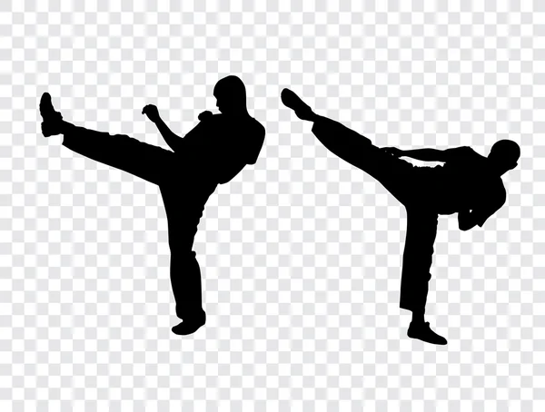 Ilustración de guerreros de karate — Vector de stock