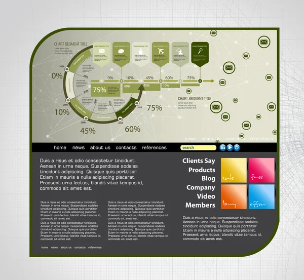 Plantilla del sitio web empresarial — Archivo Imágenes Vectoriales