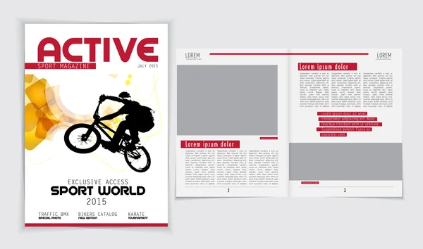 Sport magazine layout — Stock Vector