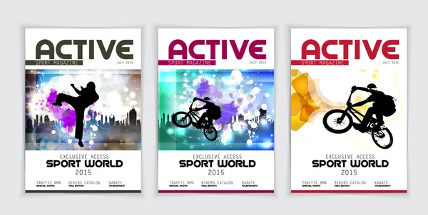 Cover sport active magazine — Stock Vector