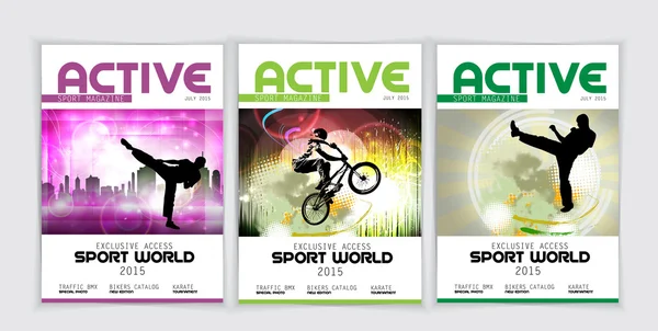 Cover sport active magazine — Stock Vector