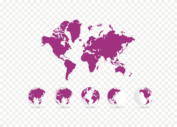 Ilustrasi peta dunia - Stok Vektor