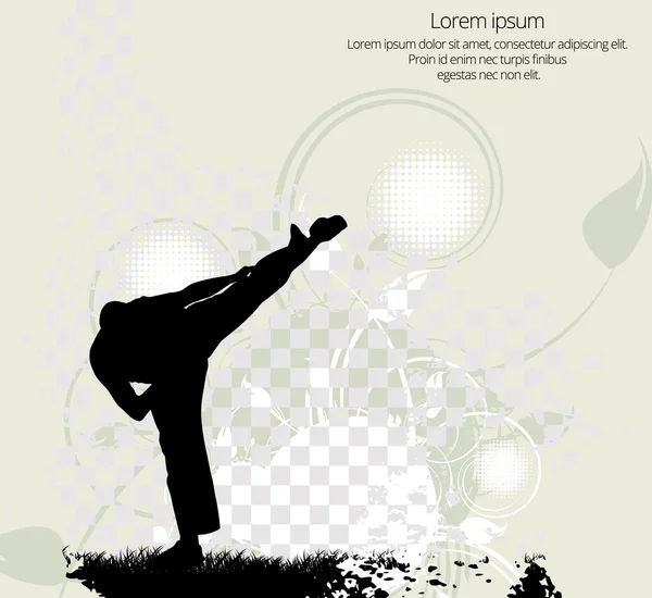 Illustration zur Karate-Pose — Stockvektor