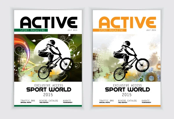 Cover sport active magazine — Stock Vector