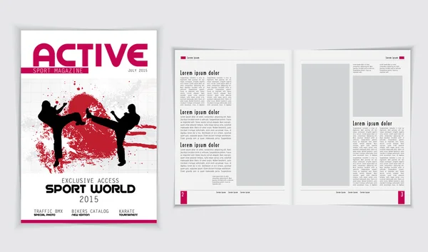 Disposition du magazine de sport — Image vectorielle