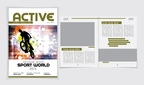Sport magazine layout — Stock Vector