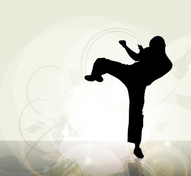 Karate eğitim illüstrasyon