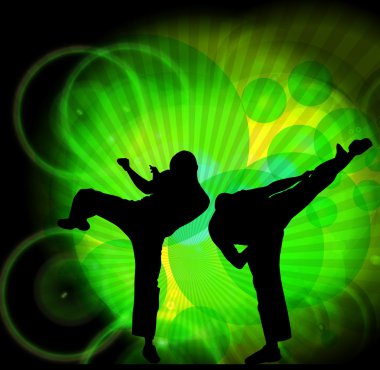 Karate eğitim illüstrasyon