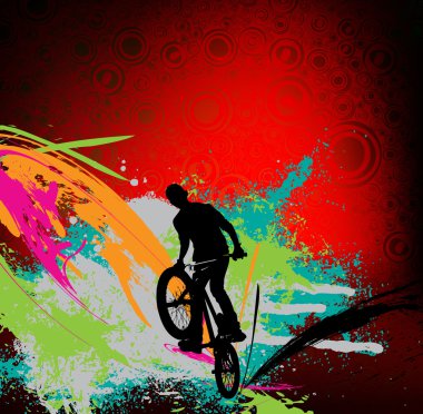 BMX motorcu illüstrasyon