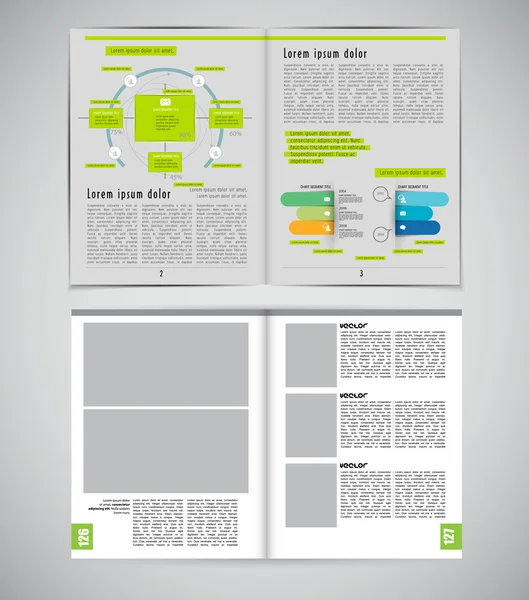 Layout ilustração revista — Vetor de Stock