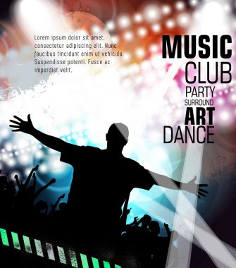 renkli müzik parti illüstrasyon