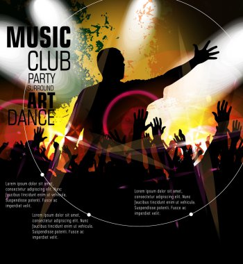 renkli müzik parti illüstrasyon