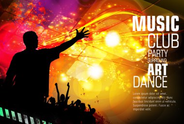 renkli müzik parti illüstrasyon