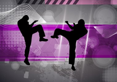 Karate eğitim illüstrasyon