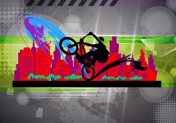 BMX biker illustratie — Stockfoto