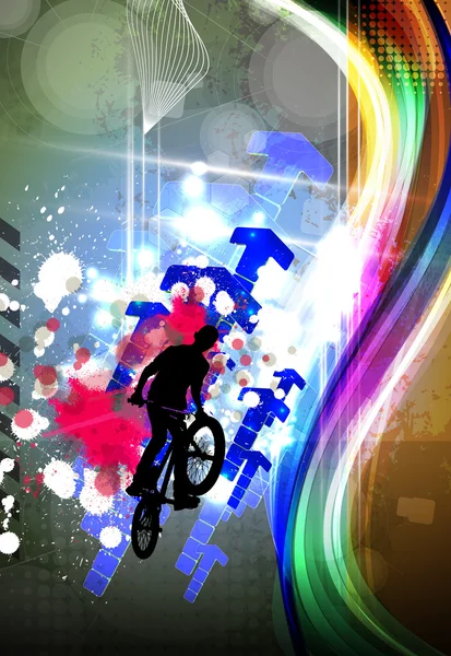 BMX binici spor illüstrasyon