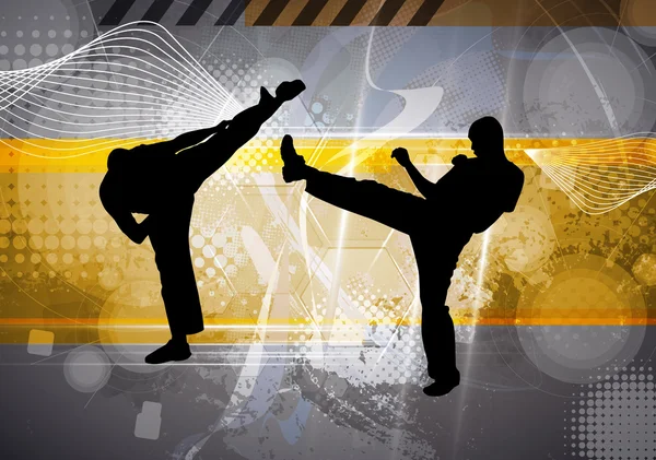 Karate eğitim illüstrasyon