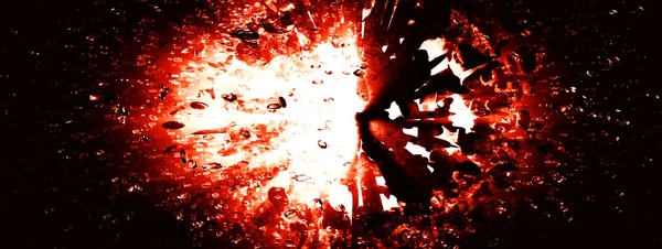 红色爆炸抽象背景 — 图库照片