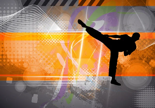Karate eğitim illüstrasyon