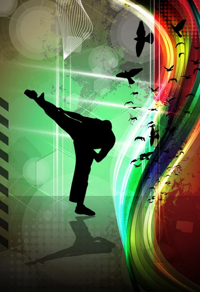 Spor karate eğitim illüstrasyon
