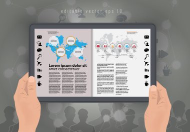 e-dergi düzeni illüstrasyon