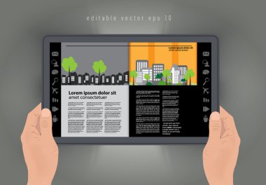 Layout e-magazine illustration clipart