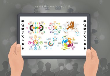 Dijital Infographics tasarım şablonu