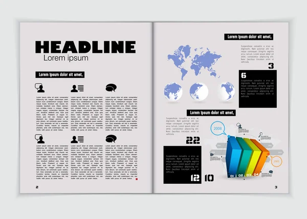 Layout ilustração revista —  Vetores de Stock