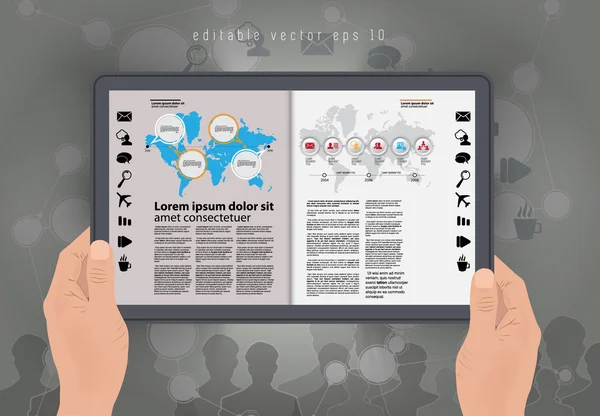 e-dergi düzeni illüstrasyon