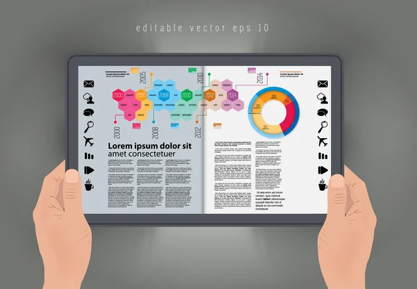 Layout e-tidning illustration — Stock vektor