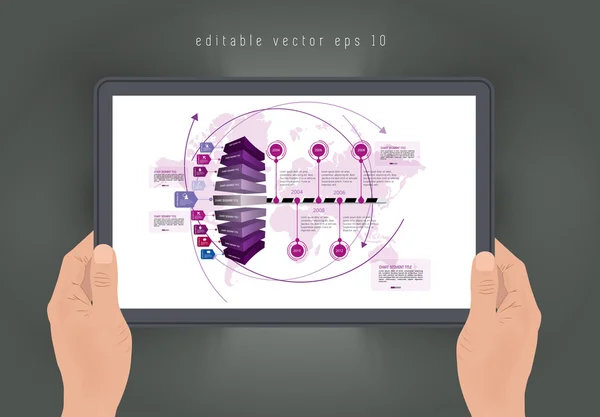 Hands holding digital tablet — Stock Vector