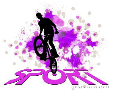 BMX motorcu illüstrasyon