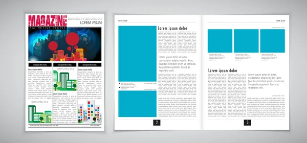 Layout ilustração revista — Vetor de Stock